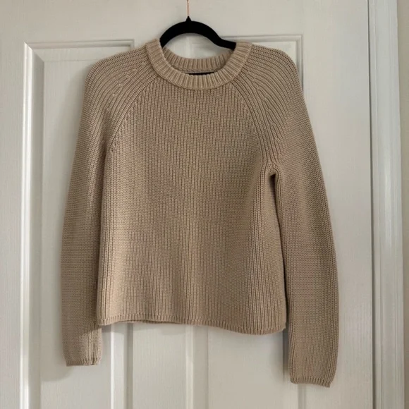 Jenni Kayne Fisherman Cotton Sweater Oatmeal XS Minimalist - Picture 1 of 5